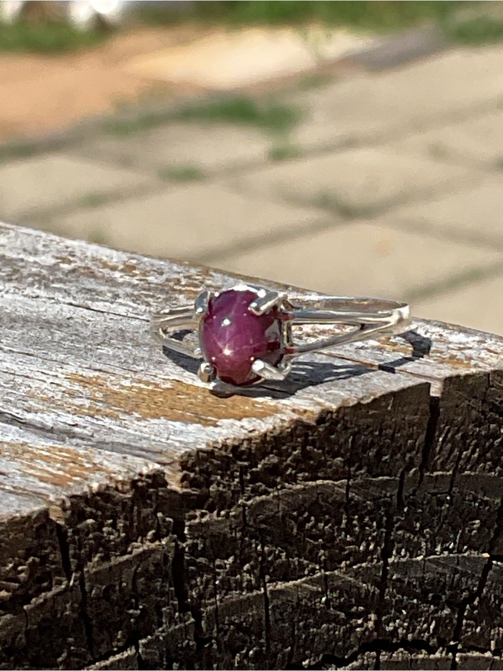 Natural Star Ruby .925 Silver Ring 7